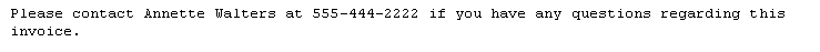 Contact Informationセクションの例