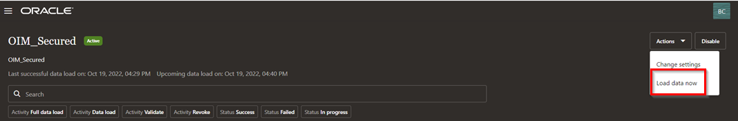 オンデマンド・データ・ロードの実行