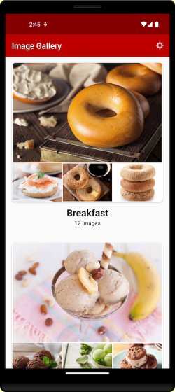 この図は、各カテゴリの最初の4つのアセットのプレビューを含むタクソノミ・カテゴリのリストを示しています。