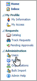 左ペインの「Users (ユーザー)」が「Administration (管理)」ヘッダーの下に表示されます。