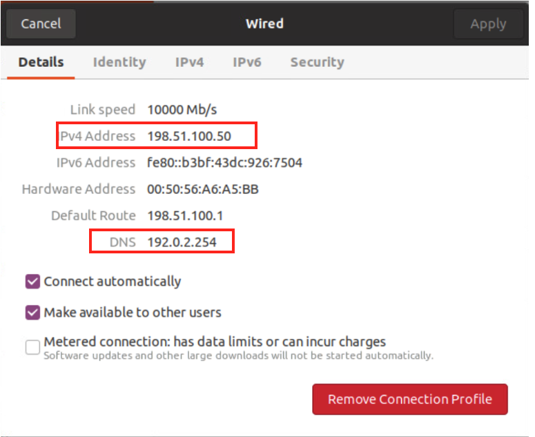 Ubuntu IP構成