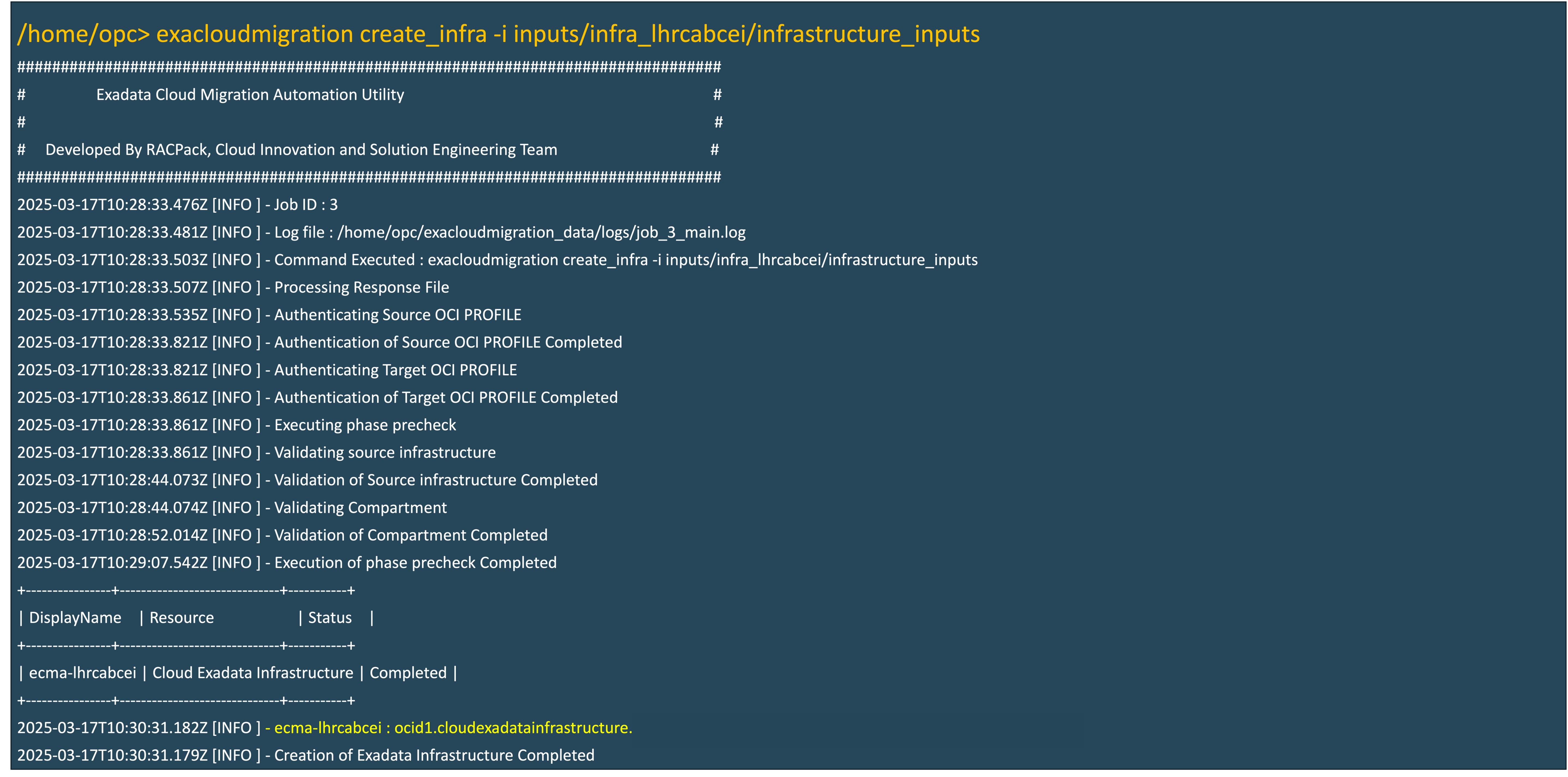 新規インフラストラクチャの作成を示す図 新規インフラストラクチャの作成を示す図