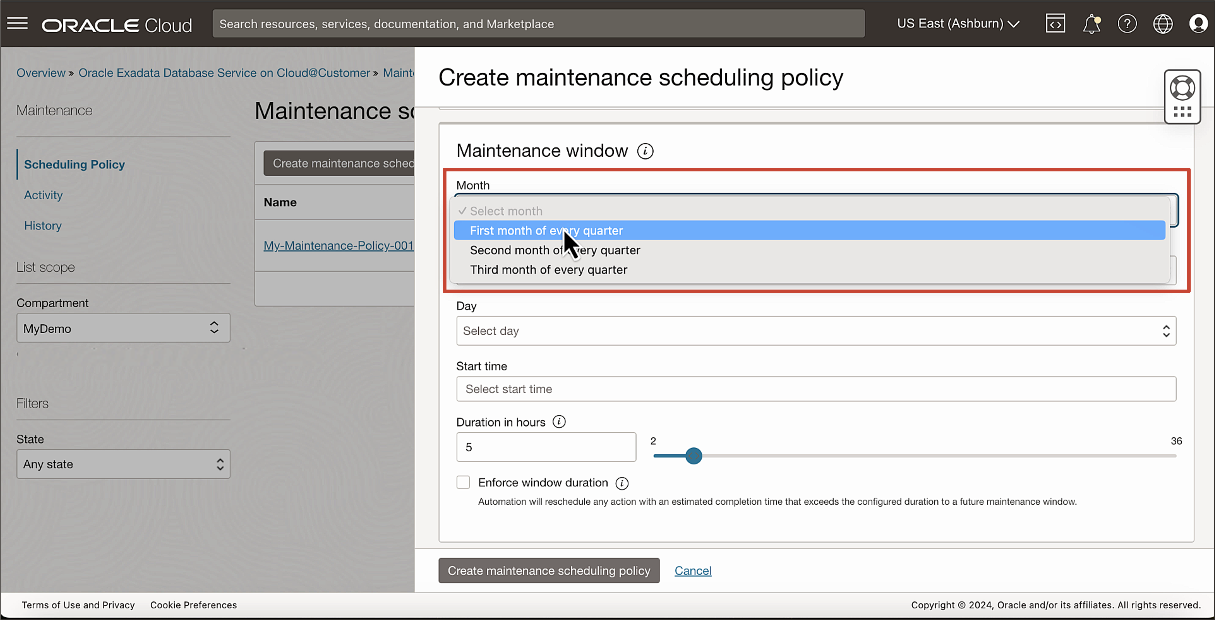 「Add Maintenance」ウィンドウを示す図