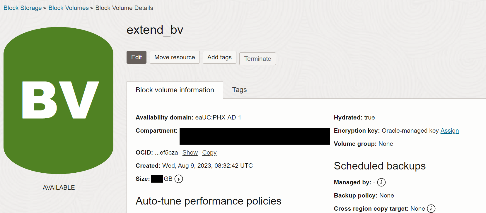 ブロック・ボリューム ブロック・ボリューム