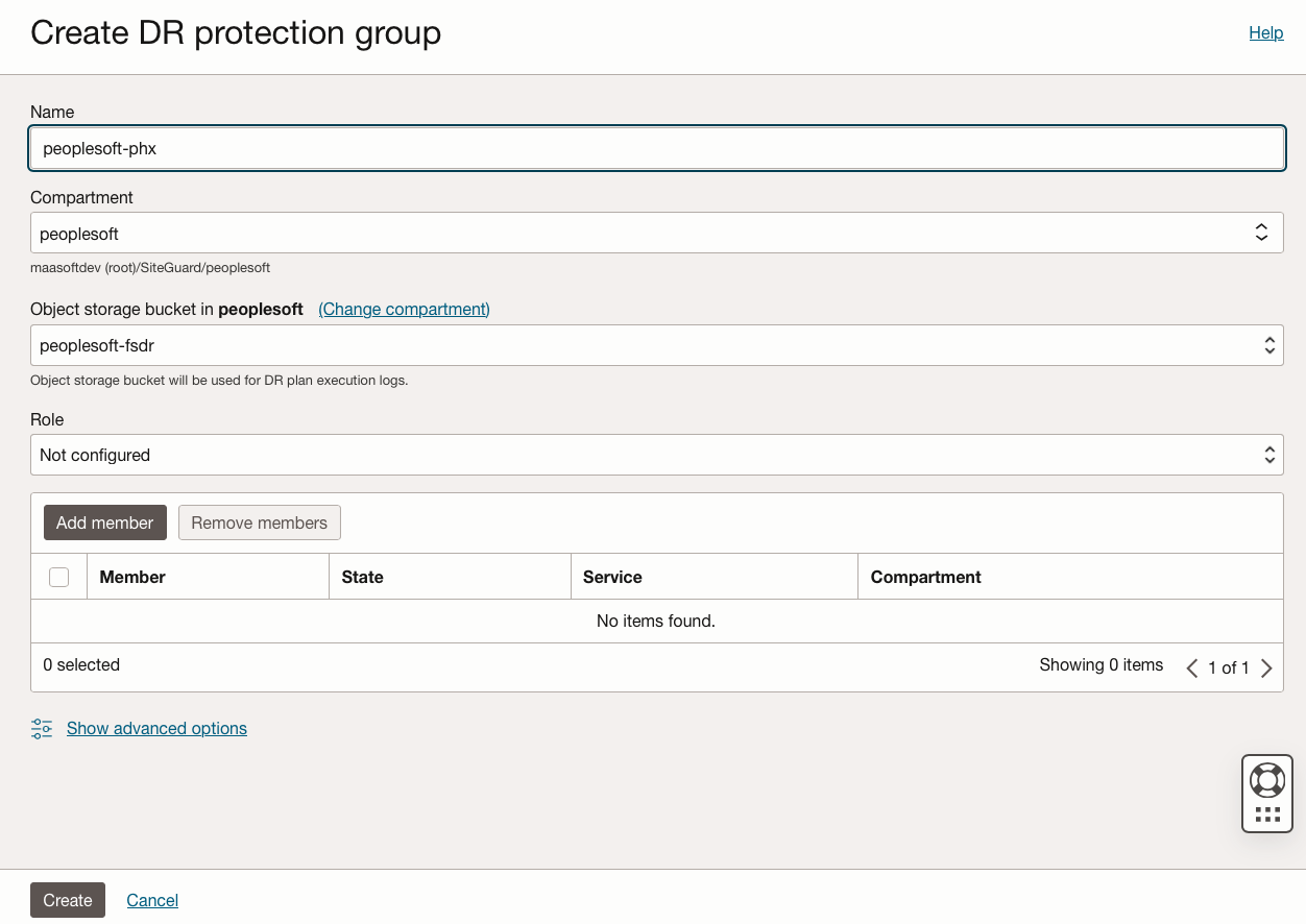 フェニックスでの障害回復保護グループの作成