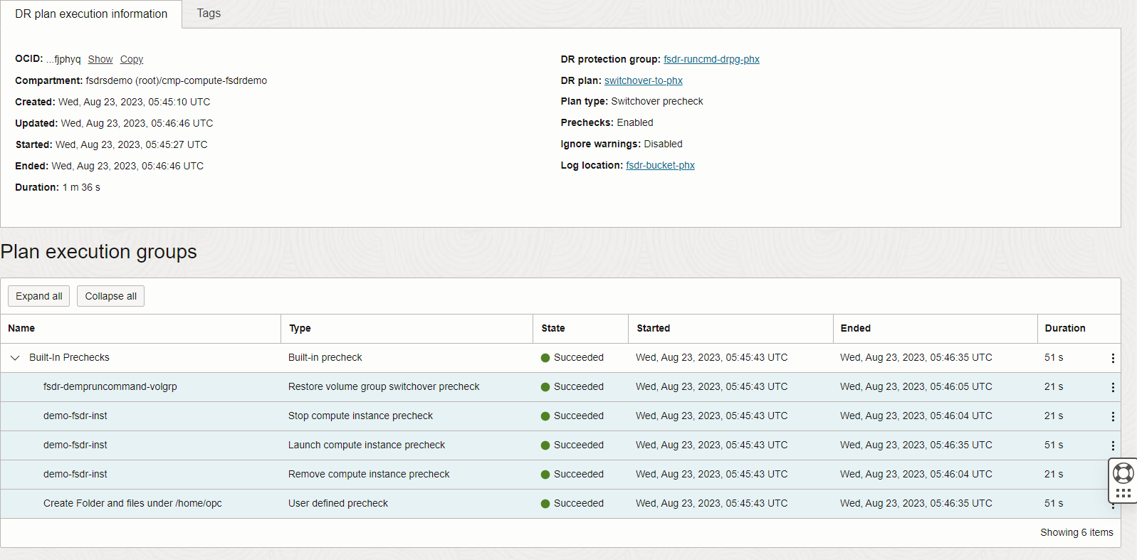 スイッチオーバー事前チェック・ステータス スイッチオーバー事前チェック・ステータス