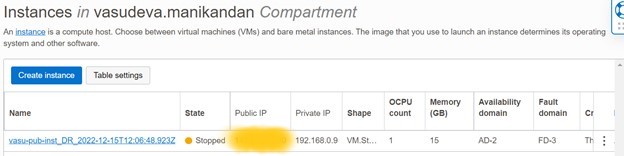実行ステータス DR計画ステータスの実行