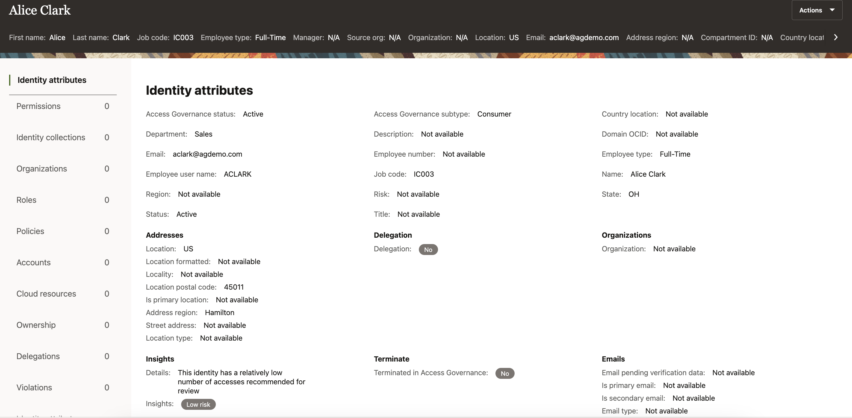 ユーザープロフィール- Alice Clark