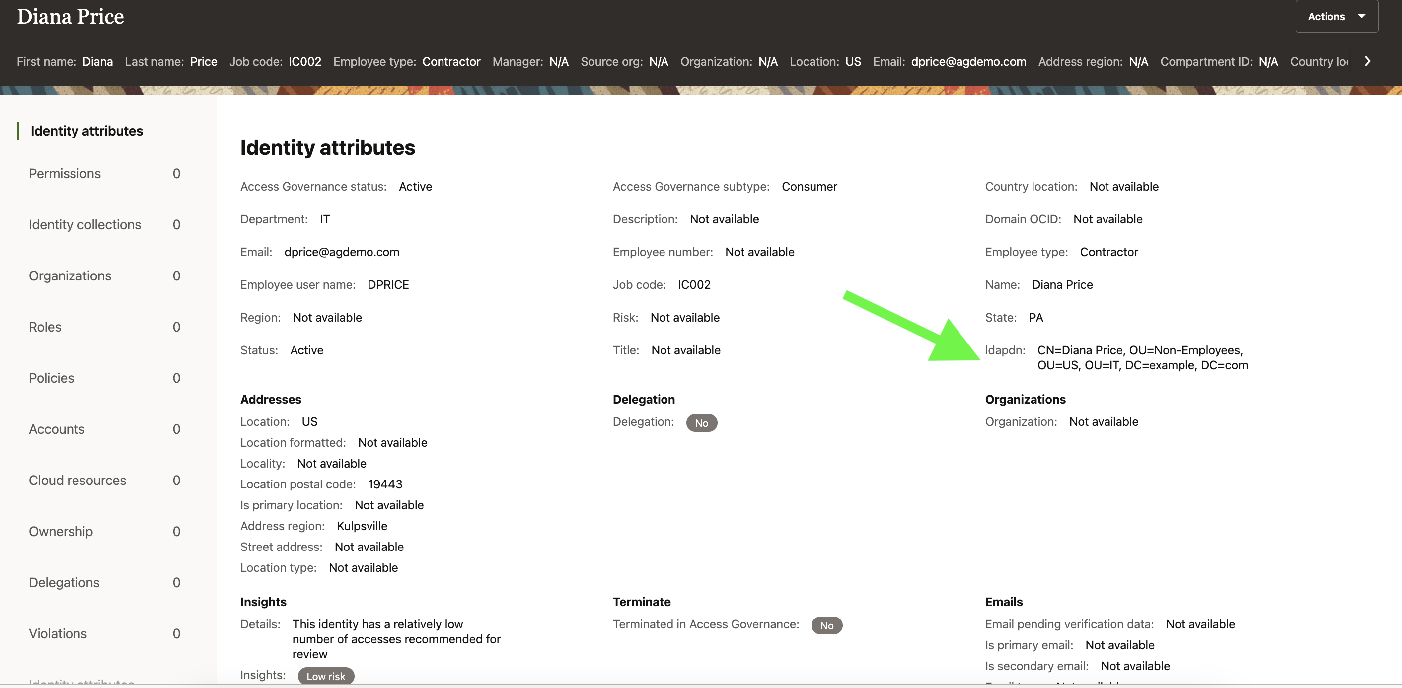 Diana Price - 'ldapdn'が移入されています