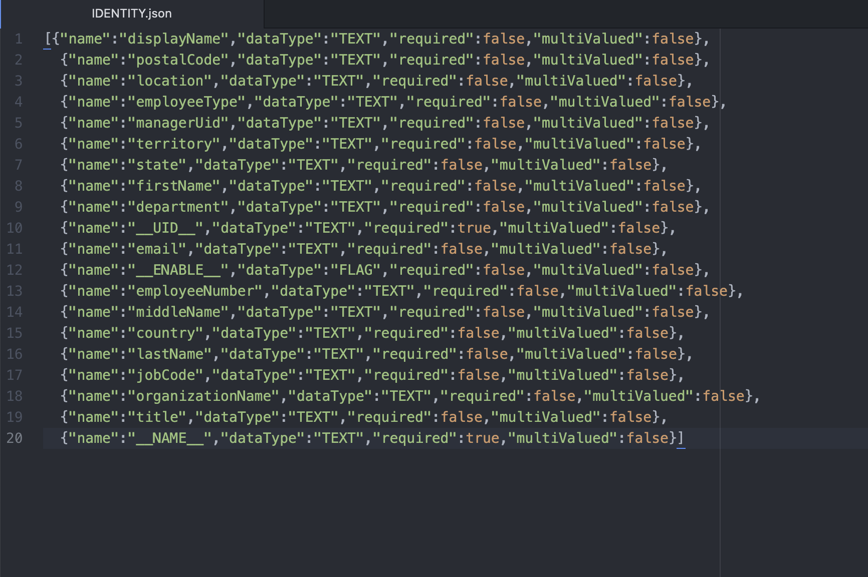 アイデンティティ・スキーマ・ファイル