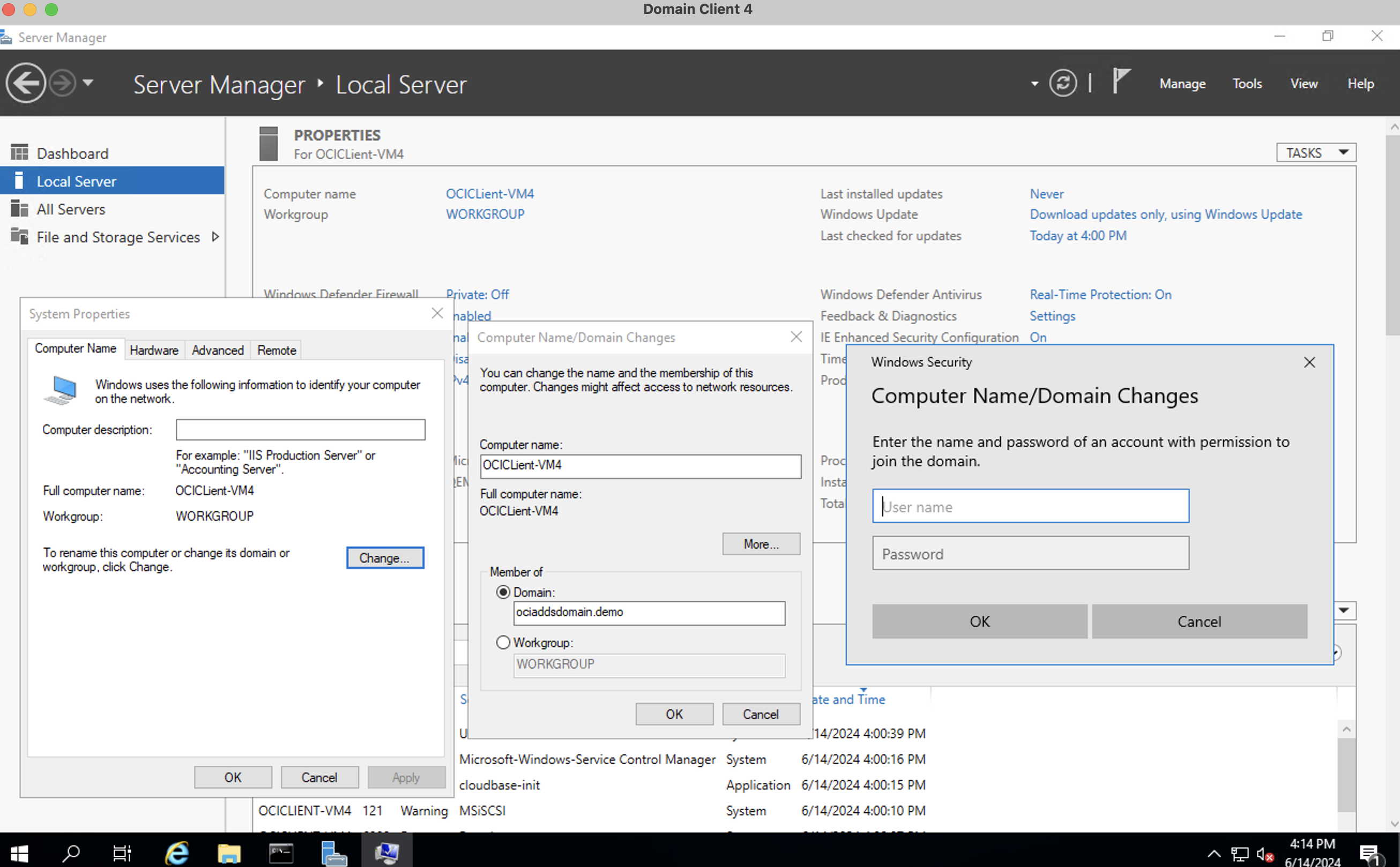 OCI ComputeにMicrosft Entra Domainに参加