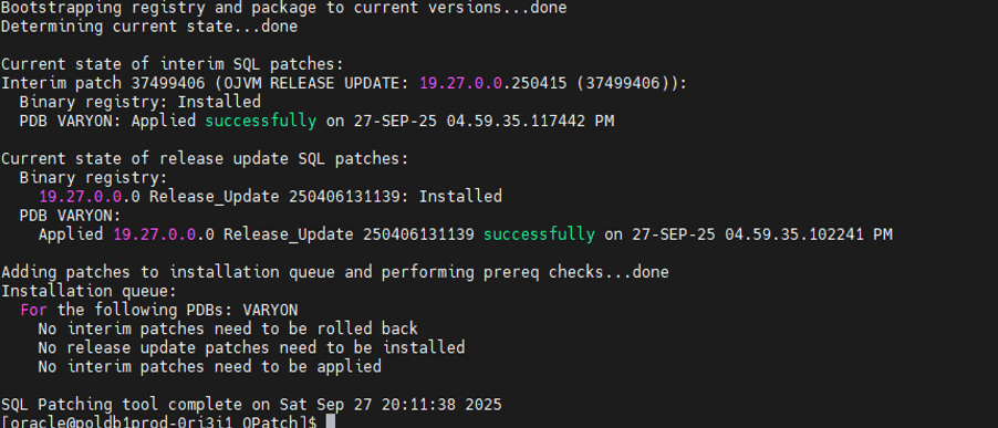 PDB 1でのdatapatch