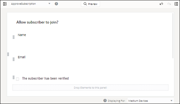 承認登録プレゼンテーションを含むフォーム