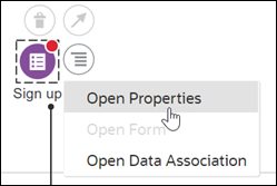 プロパティを開く