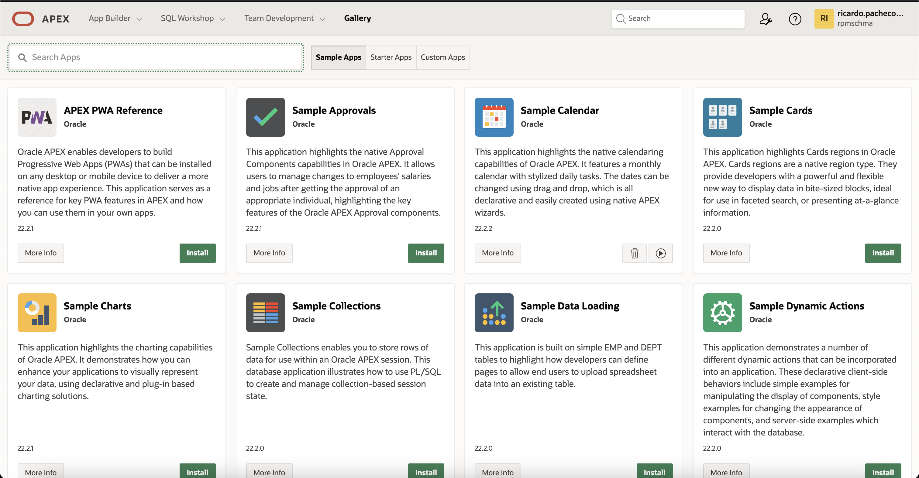 APEXアプリケーション・ギャラリ APEXアプリケーション・ギャラリ