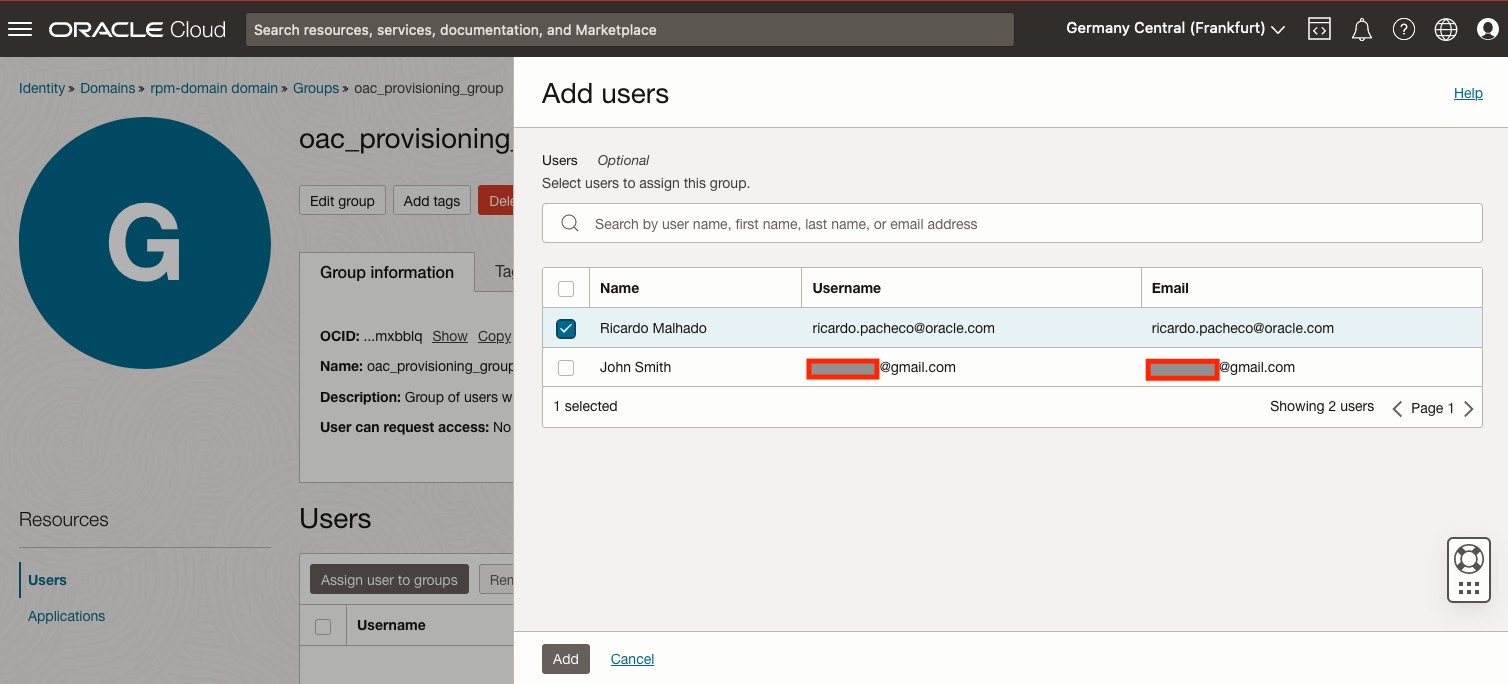 ユーザーをグループに追加 ユーザーをグループに追加