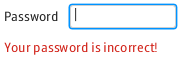 The entered password is incorrect