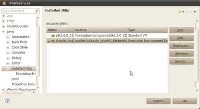Click the check box in front of Oracle Java Micro Edition Embedded Client and click OK.