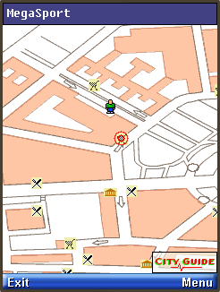 CityGuide demo shows your location in the city