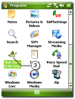 Select Sun Java CLDC Emu