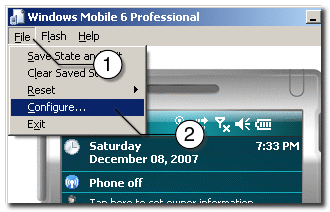 choose File, then configure