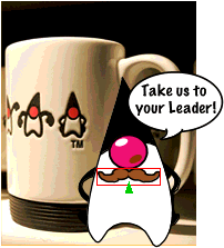 Picture of Duke mug with Duke decoration, quote, and highlighted mustache.