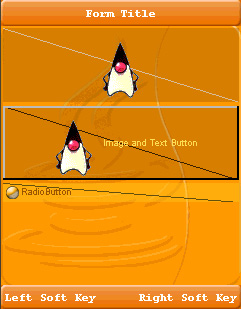 Label, Button, and RadioButton With diagonalPainter in Background