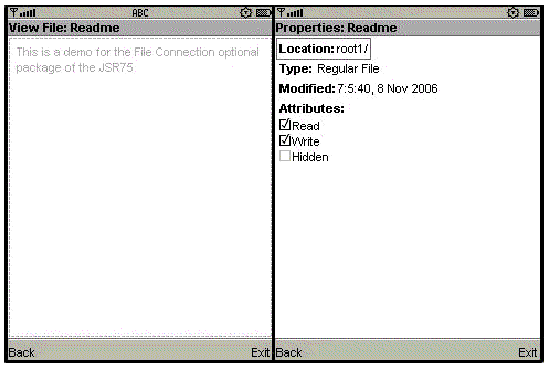 Readme file properties displayed in left image, Readme file contents displayed in right image
