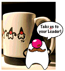 Picture of Duke mug with Duke decoration, mustache, and selected quotation.