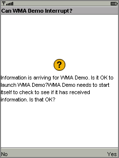 WMADemo asks if it can be launched.