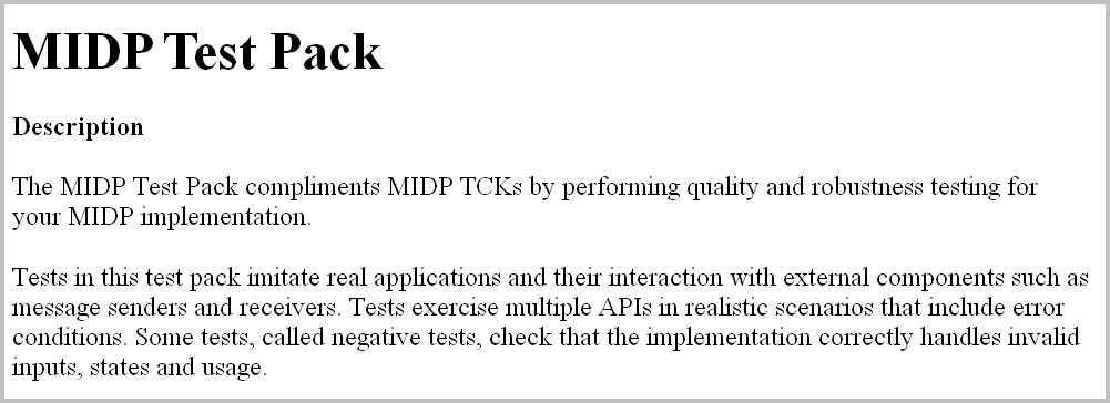 Sample Test Pack Documentation