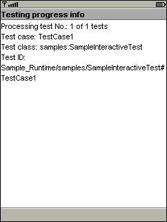 Device display screen showing test has run