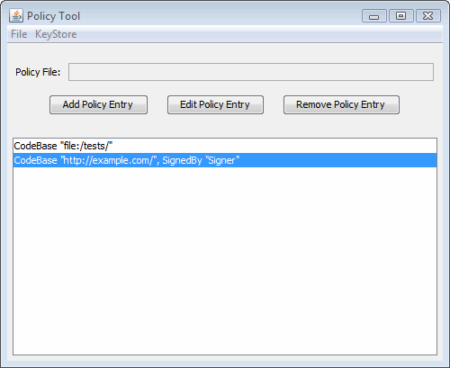 Policy Tool window showing two CodeBases