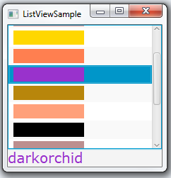 The dark orchid color is selected from the list.