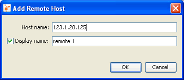 「Add Remote Host」ダイアログ・ボックス