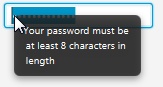 ツールチップが表示されたパスワード。