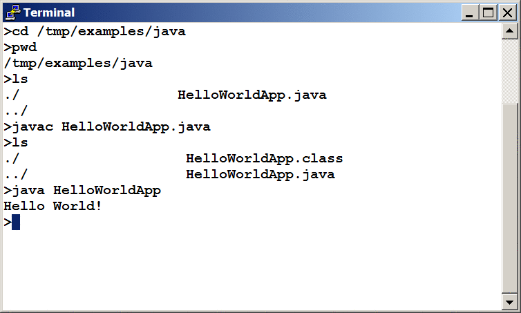 helloworld java program code