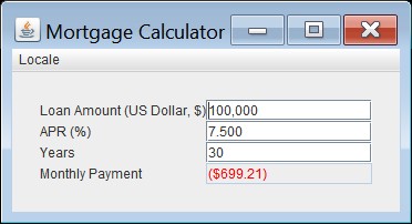 Mortgage Calculator, en-US locale