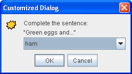An input dialog with a combo box