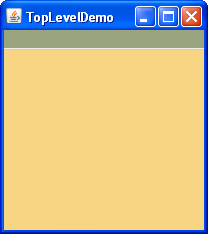 A simple application with a frame that contains a menu bar and a content pane.