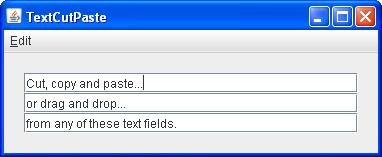 A snapshot of the TextCutPaste demo.