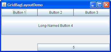 GridBagLayout shown after the user enlarged it.