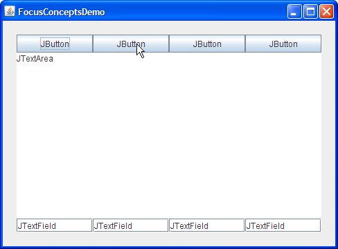 How To Use The Focus Subsystem The Java Tutorials Creating A Gui With Jfc Swing Using Other Swing Features