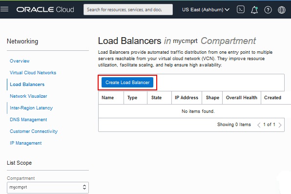 Load Balancers 페이지