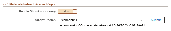 OCI metadata refresh Across Region 섹션