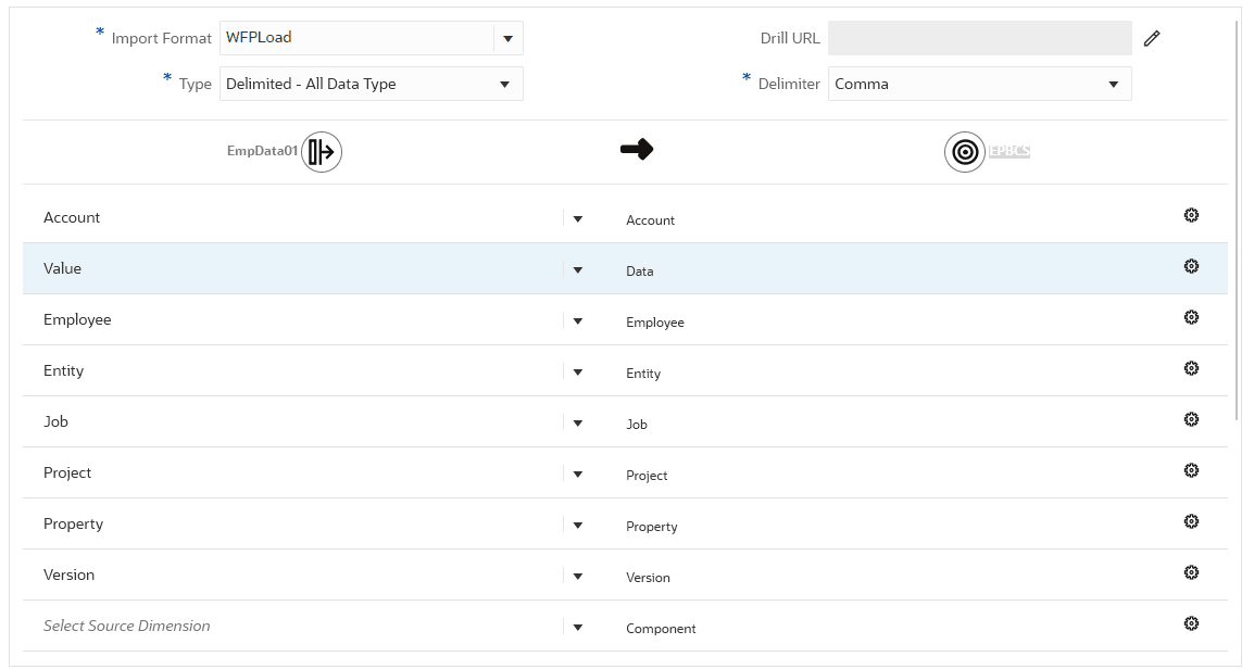 소스 차원 매핑
