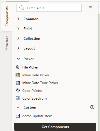 임포트된 사용자정의 구성요소