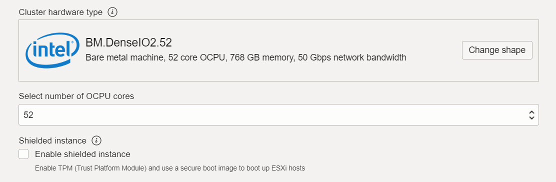 통합 관리 클러스터 - 하드웨어 유형