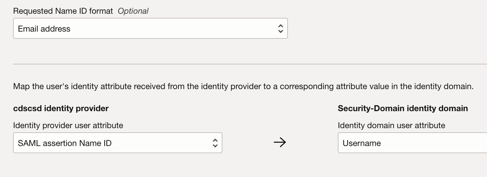 SAML ID 제공자 속성