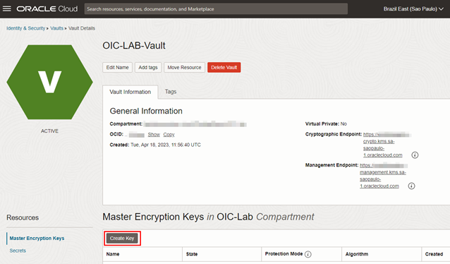 마스터 암호화 키 생성